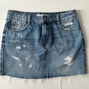 Zara Cutoff Denim Mini Skirt